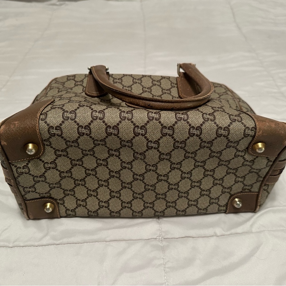 Gucci Plus Boston Bag Brown and Tan Monogram - Picture 3 of 10